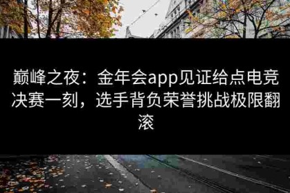 巅峰之夜：金年会app见证给点电竞决赛一刻，选手背负荣誉挑战极限翻滚