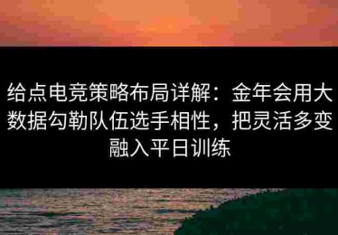 给点电竞策略布局详解：金年会用大数据勾勒队伍选手相性，把灵活多变融入平日训练